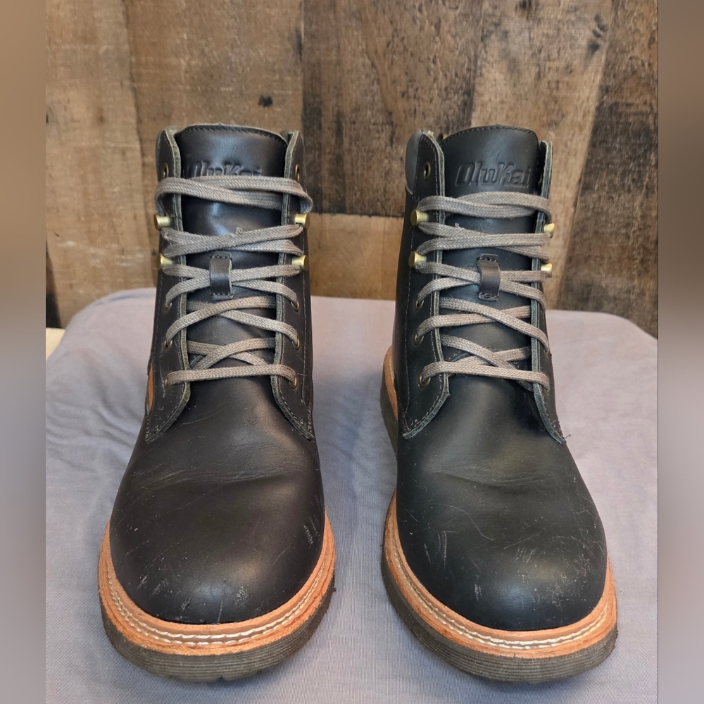 OLUKAI Kilakila Men's Waterproof Leather Boots Size 10 - Picture 3 of 7